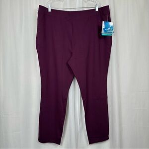 Coolibar Womens 2X Ponte Pants UV 50 Sun Protection Pull On Pockets Purple